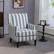 Living Room Chairs - Blue and White Stripes - View 1