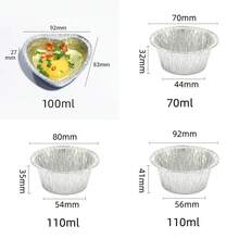 Bộ 50 chiếc giấy lót bánh cupcake bằng nhôm, cốc nướng bánh muffin dùng một lần, chống dính, dùng cho tiệc tùng. - Bạc - Xem 3
