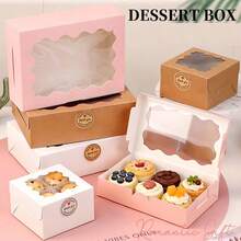 10 Dessert Packaging Boxes, Kraft Paper Boxes, Cake Baking Packaging, Multi-Color Biscuit Small Boxes Paper Cupcake Packaging Box, Egg Tart Box, Window Box, Dessert Packaging Box Cake Box ,3 Sizes, Cake Baking Packaging Box, Holiday Cake Decoration Box,Birthday Gift Packaging Box, Dessert Box - View 8