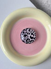 1个水晶玻璃豹纹系列手机支架，可伸缩折叠气垫支架，慵懒桌面气垫支架 - 彩色 - 查看 7