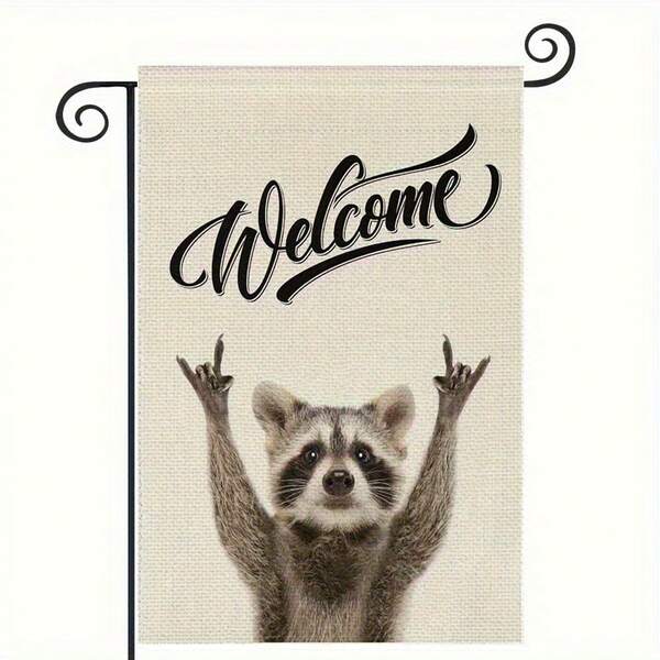 1 علم حديقة شتوي - 18 بوصة * 12 بوصة من البوليستر ثنائي الوجه للديكور الخارجي، تصميم مرح لثعلب أحمر ومشهد ثلجي، ديكور عيد الميلاد، لا يحتاج إلى كهرباء، لا يشمل عمود العلم، علم حديقة عيد الميلاد، خط عريض، قماش متين