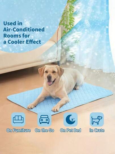 1 tấm thảm làm mát cho thú cưng mùa hè, giúp mèo và chó giảm nóng - Tấm đệm nén lạnh tức thì, thích hợp cho chuồng, lồng và ô tô - Di động và thoáng khí, tấm đệm ngủ thoải mái trong nhà/ngoài trời.