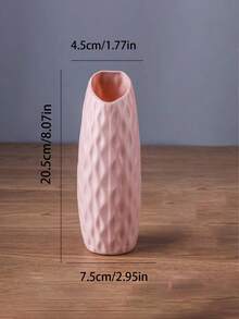 1个现代简约亮面花瓶，耐用塑料材质，褶皱设计，适用于插花、家居装饰、客厅、卧室、电视柜、桌面、办公室、盆栽植物、鲜花等。 - 多色 - 查看 12