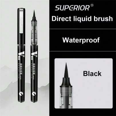 1支装直写式液体书法笔，口袋大小，便携易用，可用于抄写经文和素描书法。