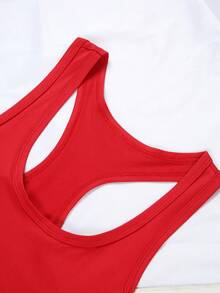 Disney Official Authorization | Women's Casual Crew Neck Sleeveless Tank Top. Inspired By Watercolor Art, It Cleverly Combines The Disney Castle With Minnie's Iconic Ears To Create A Dreamy Visual Effect. The Gradient Rainbow Colors Present Soft Watercolor Brushstrokes, Paired With A Pink Polka-Dot Bow, As If Capturing The Magic Of The Park In An Instant. The Loose Fit Flatters All Body Types, Making It Versatile And Practical For Daily Outings, And It Is Also An Ideal Choice For Matching Outfits With Girlfriends. - 紅色 - 查看 4