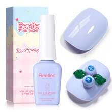 Beetles Pink Gel Polish - Strawberry Milk Light Pink Pastel Nail Polish, Same Color Same Bottle, Long Lasting Soak Off UV LED Nail Art, Spring Manicure Salon Gifts For Her - 藍莓冰沙 - 查看 1