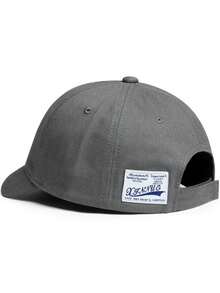 1顶男女通用复古贴布短檐棒球帽，柔软帽冠，街头风可调节工作帽，户外滑板帽，适合日常佩戴 - A - 查看 3