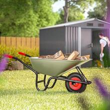 Wheelbarrow 100L Up To 250 Kg – Garden Wheelbarrow With Pneumatic Tires, Galvanized Steel Rim, Construction Wheelbarrow For Garden And Construction Site - A - 查看 4