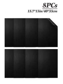 Bộ 1/2/3/4 tấm lót lò nướng chống dính - Tấm lót lò nướng điện và gas bền, có thể tái sử dụng - Chịu nhiệt - Dễ dàng vệ sinh - Có thể rửa bằng máy rửa chén - Phụ kiện nhà bếp và làm bánh - màu đen - Xem 16