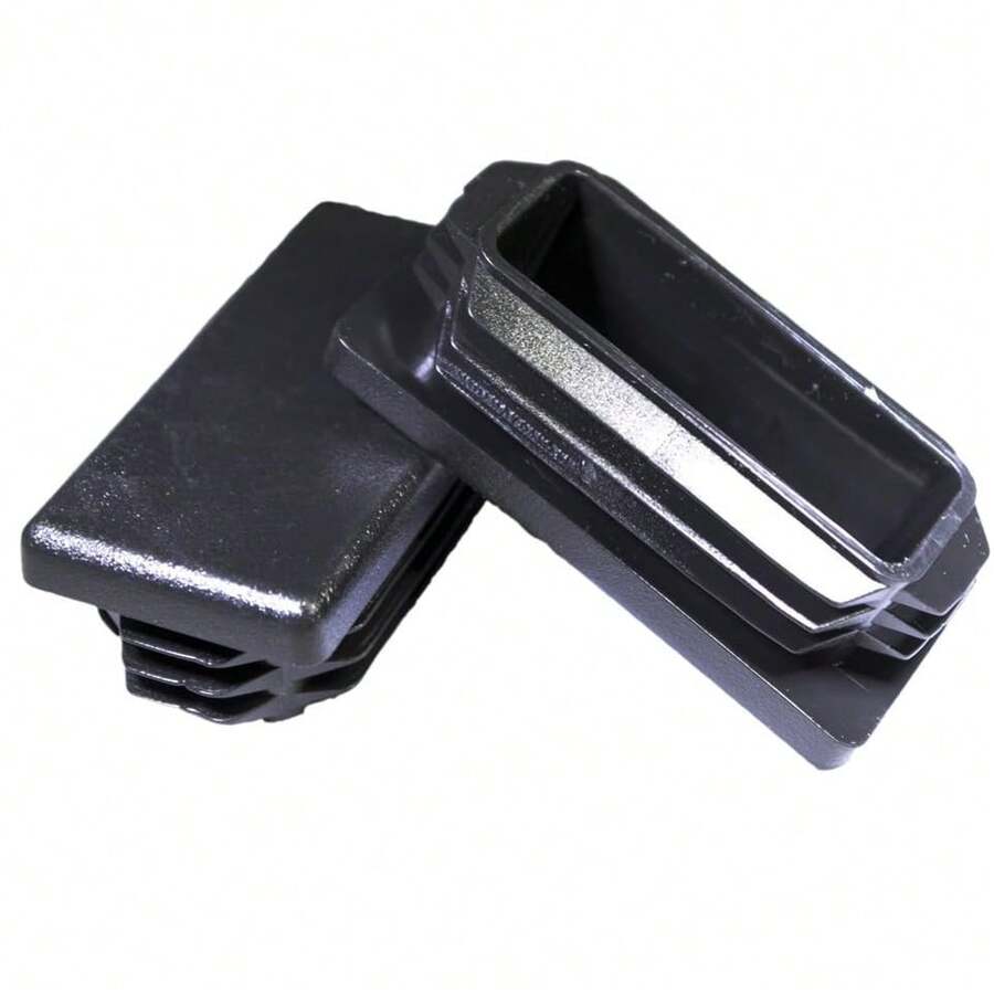 Ouyida 1" X 2" (25mm X 50mm) Rectangular Plastic Hole Plugs Insert Black End Caps For Metal Pipes Fences Skid Protectors For Chair Legs And Furniture (8-Pack) - 黑色 - 查看 1