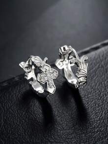 1 Đôi bông tai nam phong cách đường phố hip-hop cổ điển, thiết kế hình thánh giá đính đá, thích hợp đeo hàng ngày, quà tặng cho bạn bè vào các dịp lễ, sinh nhật, kỷ niệm. - Nhiều màu - Xem 6