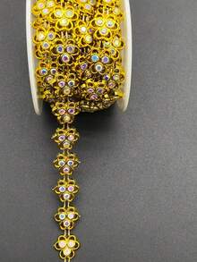 1条五角星水钻饰链，DIY缝纫装饰配件，适用于舞蹈服装 - 樹脂鑲鑽鏈條 - 查看 9