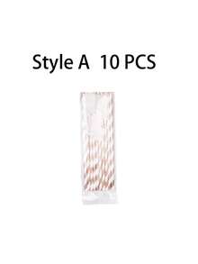 Rose Gold Paper Straws With Bride Tribe Flag, Suitable For Hen Party, Bridal Shower, Bachelorette Party, Wedding Party Tableware - Multicolor - View 18
