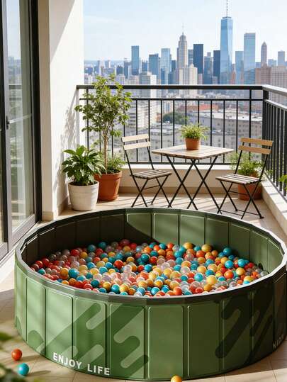 Piscina de bolas plegable grande que puede contener talla grande de 1000 bolas, apta para uso interior/exterior, regalo para fiestas, bolas no incluidas