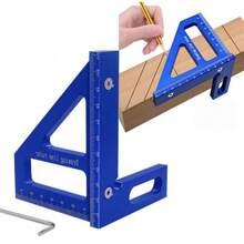 3D Multi-Angle Measuring Ruler, Aluminum Alloy Measuring Triangle Ruler, Woodworking Angle Ruler, 45/90 Degree Woodworking Marking Tool, Woodworking Measuring Tool, High Precision Layout Tool Suitable For Engineers And Carpenters, With Locating Pin And Metric Scale - 1pc - View 3