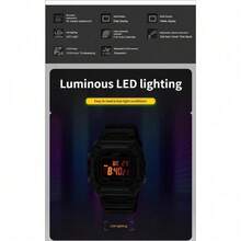 Casio 卡西欧 W-218HC 乳白色方形数字手表 50米防水 LED灯 多功能学生运动腕表 - 均碼 - 查看 10