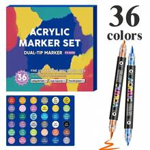 Bộ bút vẽ acrylic hai đầu 12-168 màu, bộ bút dạ có thể xếp chồng và thu gọn, màu sắc đậm nét, dễ pha trộn, bút vẽ đầu mềm và đầu cứng dành cho học sinh, thích hợp cho vẽ graffiti, viết nhật ký, ghi chú, làm thiệp chúc mừng, vẽ tranh nghệ thuật, đồ dùng cần thiết cho năm học mới. - Bút dạ hai đầu, một màu, mực lỏng trực tiếp - Xem 15