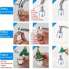 Faucet With Replaceable Filter, Splash-Proof Faucet Sprayer Head With Filter, Rotating Faucet Water Filter Extender, Kitchen & Bathroom Water Filtration System, Universal Kitchen & Bathtub Water Filter - A - View 8