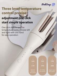 PinkSings 1-Click Auto Curling Iron, 32mm Barrel, Bi-Directional Auto Curling, 4 Temperature Modes, Negative Ion Generator, Smart Timer And Sensor, Auto Shut-Off, Best Christmas Gift - Apricot - View 5