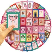 50pcs Stamp Stickers, Creative Graffiti Stickers, Office Supplies, Mobile Phone And Computer Stickers, High-Value, Durable, Exquisite, Cool Stickers, Fun, Classic, Colorful Cartoon Designs, Gift Decorations, Phone Case Decorations, Reusable, Colorful Cartoon Designs, Suitable For Water Bottles, Skateboards, Mobile Phones, Etc., Perfect For School Supplies And A Top Choice For Holiday Gifts. - 50pcs - View 4
