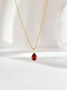 S925 Sterling Silver Initial Necklace With Gemstone, Minimalist, Versatile Daily Wear, Gift For Mom, Wife, Girlfriend On Birthday, Anniversary, Valentine's Day - Multicolor - View 2