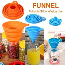 1pc Mini Silicone Gel Foldable Collapsible Style Funnel Hopper Kitchen Tool - View 1