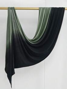 1条女士波西米亚风水彩印花头巾，防晒围巾，多功能披肩头带 - 黑綠色 - 查看 4