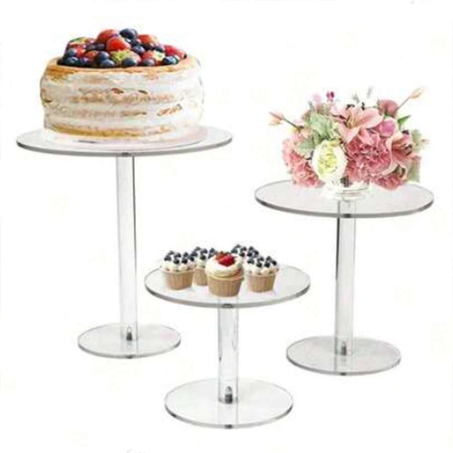 1 chiếc giá đựng bánh acrylic, giá trưng bày bánh trong suốt, giá đựng bánh tròn cao, bộ bàn tráng miệng, giá đựng bánh cupcake, món tráng miệng, giá trưng bày bánh ngọt, kẹo, thích hợp cho đám cưới, sự kiện, tiệc sinh nhật. - Trong sáng - Xem 1