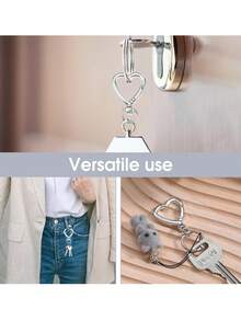 10/20/30pcs Heart-Shaped Keychain Hooks, Metal Heart Rotating Spring Clip Keychain Rings, Suitable For DIY Creative Keychains, Cute Keychain Clips For Wristlet, Card Holders And Photo Keychains - Love Buckle - View 4