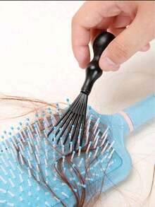 1pc Hair Brush Cleaner Tool, Removes Hair And Dust From Hairbrushes And Combs, Hair Styling Accessory - Solid Color - View 1