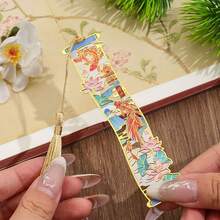 Chinese Style Metal Bookmarks Hollow Hot Stamping Long Tassel Bookmarks Stationery Gifts For Book Clubs&Book Lovers - Multicolor - View 10