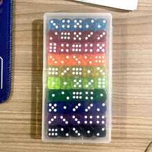 14毫米透明彩色圆角骰子，晶莹剔透闪亮数字骰子及骰盅，适用于KTV和酒吧环境 - 彩色 - 查看 5