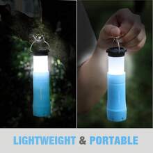 EverBrite 2-In-1 Lanterns And Flashlights, Zoomable Flashlight Combo With 3 Modes, Camping Essentials, 2PC Battery Powered, Hiking, Home, Emergency - Blue - View 8