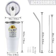 30oz Stainless Steel Tumbler Black White Options,  I'm Not Retired I'm A Full Time Grandma Graphic Cups, Insulated Travel Coffee Mug With Lid And Straw , Double Wall Vacuum Reusable Travel Cups,  Funny Birthday Party Gift For Men - 白色 - 查看 3