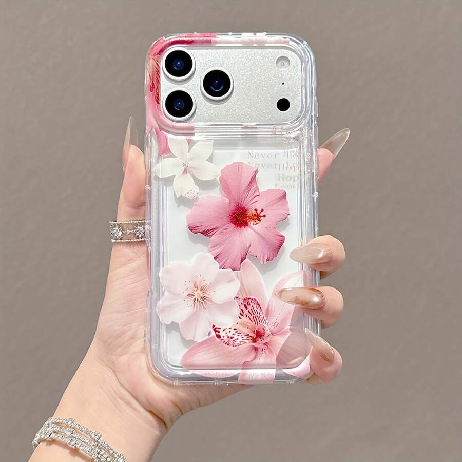 1个花卉图案透明TPU材质手机壳，具有防震防指纹功能，适用于 16 Pro/16 Plus、15/15 Pro Max/15 Pro、11/12/13/14 Pro Max、11 Pro/11 Pro Max、12 Pro/12 Pro Max、13 Pro/13 Pro Max、14 Pro/14 Pro Max、17，软壳设计，优雅创意。 - 彩色 - 查看 1