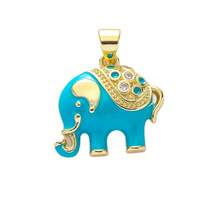 1件装奢华铜质大象吊坠，可DIY手链、项链、耳环、包包挂饰 - 彩色 - 查看 18