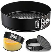 1pc Round & Heart Shaped Non-Stick Coated Cake Mold, Detachable Bottom Baking Mold, Detachable Lock Bottom Baking Cake Mold, Oven Accessory, Valentine's Day Gift, Baking Tool, Kitchen Gadget, Bakeware, Cake Container, Bread Box, Baking Supplies, Baking, Wedding, Kitchen, Party Supplies, Easter, Baking Equipment, Easter Gift - Multicolor - View 2