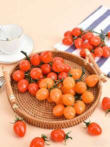 5/10 pièces Tomates cerises artificielles, mini tomates factices réalistes pour décoration, convient pour armoire de cuisine, décoration de la maison, rebord de fenêtre, photographie de fête et accessoires photo - Multicolore - Voir 2