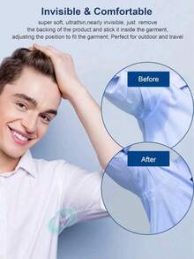 2/4/10/20片装大号黑色吸汗腋下贴，无纺布材质，隐形设计，男女通用，黑色 - 彩色 - 查看 8