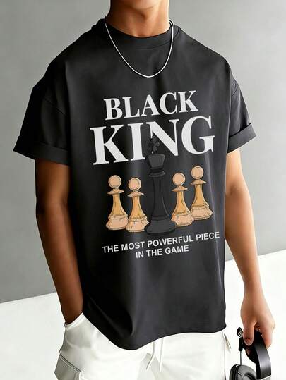 Tween Boys' Graphic Print Short Sleeve T-Shirt, Student Youth Casual Summer Top