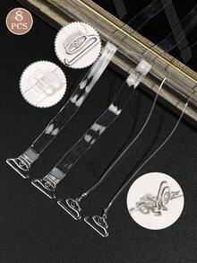 8/6/4 piezas Tirantes de sujetador transparentes invisibles, tirantes claros sin costuras para vestidos sin tirantes, sin espalda y de escote profundo, accesorios de sujetador para mujeres - Multicolor - Ver 2