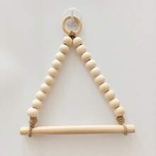 1件/2件装木珠棍式卫生纸架，珠串式卫生纸卷架，浴室纸巾架，无需钻孔 - 杏色 - 查看 5