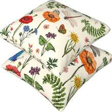 1pc Or 2pc Pack 18x18 Inch Coastal Beach Pillow Covers Double-Sided Printed, Starfish Coral Seahorse Design Fade Resistant Throw Covers For Sofa Bed Patio, Indoor Outdoor Decor Living Room Bedroom Farmhouse Style, Pillow Insert Not Included - Floral - View 6