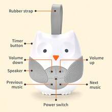 猫头鹰造型月光旋律夜灯安抚器，便携式婴儿推车悬挂音乐玩具 - 彩色 - 查看 10