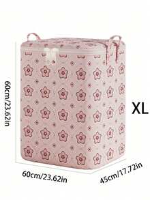 1pc Large Capacity Spring/Summer Bedding Storage Bag, Pink Pentagram Floral Pattern Clothes Organizer Bag, Household/Dorm Room Moving Laundry Storage Box Bedroom - Five-pointed Cherry Blossom - View 6
