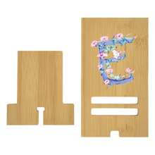 1 Set Customized Surname Initial Wooden Phone Stand, Solid Wood Base Multi-Function Phone/Tablet Desktop Holder With English Letter Logo - Multicolor - View 8