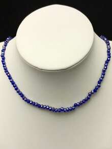 1pc Minimalist Fashion Crystal Necklace - Blue - View 4