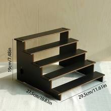1pc Jewelry Storage Rack, 2/3/4/5 Tier Wooden Multi-Layer Display Stand, Small Decor Accessory Organizer, Elegant Storage Holder, Suitable For Bedroom Vanity, Home Jewelry Storage - Brown - View 3