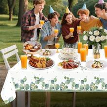 1/3 chiếc khăn trải bàn nhựa dùng một lần màu xanh lá cây nhạt, khăn trải bàn nhựa cho tiệc mừng em bé, màu xanh lá cây kiểu Bohemian 137*274cm - Nhiều màu - Xem 5