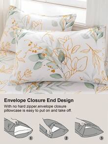 Juego de ropa de cama de 3 piezas con estampado floral, de tela de microfibra suave y transpirable, cómodo para todas las estaciones, lavable a máquina, resistente al desvanecimiento, a las pelusas, al encogimiento y a las arrugas, adecuado para la decoración de dormitorios con estilo bohemio/rústico/moderno, se ajusta a camas King/Queen/Full, ideal para el hogar, dormitorio, apartamento, hotel, alquiler vacacional y como regalo - Multicolor - Ver 7